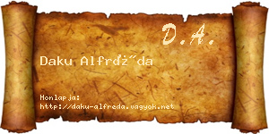 Daku Alfréda névjegykártya